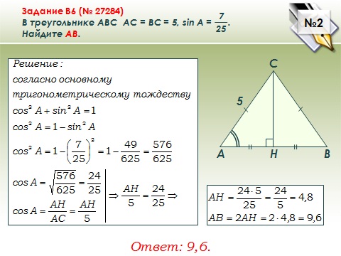 Равнобедренные треугольники ЕГЭ по математике